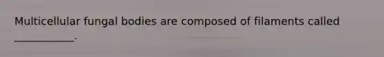 Multicellular fungal bodies are composed of filaments called ___________.