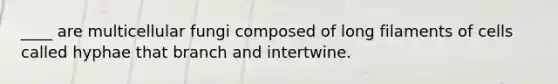 ____ are multicellular fungi composed of long filaments of cells called hyphae that branch and intertwine.
