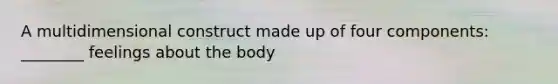A multidimensional construct made up of four components: ________ feelings about the body