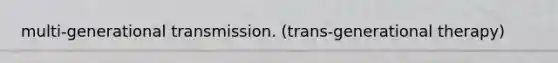 multi-generational transmission. (trans-generational therapy)