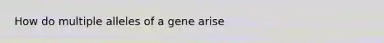 How do multiple alleles of a gene arise