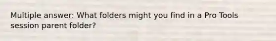 Multiple answer: What folders might you find in a Pro Tools session parent folder?