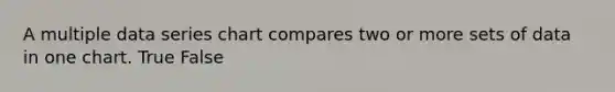 A multiple data series chart compares two or more sets of data in one chart. True False