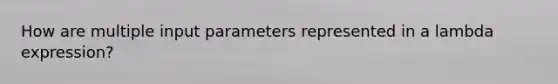 How are multiple input parameters represented in a lambda expression?