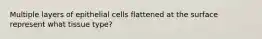 Multiple layers of epithelial cells flattened at the surface represent what tissue type?