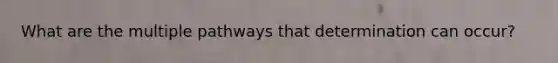What are the multiple pathways that determination can occur?