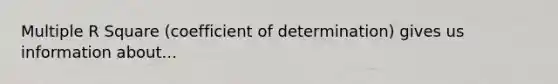 Multiple R Square (coefficient of determination) gives us information about...