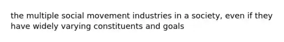 the multiple social movement industries in a society, even if they have widely varying constituents and goals