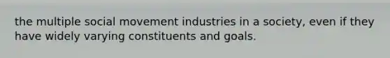 the multiple social movement industries in a society, even if they have widely varying constituents and goals.