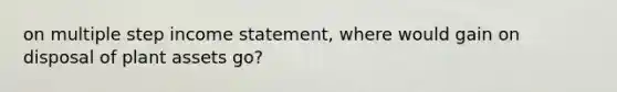 on multiple step income statement, where would gain on disposal of plant assets go?