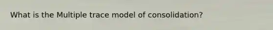 What is the Multiple trace model of consolidation?