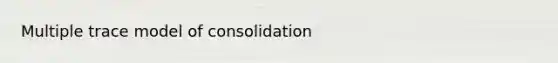 Multiple trace model of consolidation