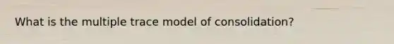 What is the multiple trace model of consolidation?