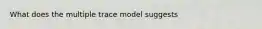 What does the multiple trace model suggests