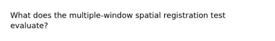 What does the multiple-window spatial registration test evaluate?