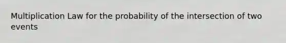 Multiplication Law for the probability of the intersection of two events