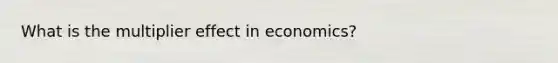 What is the multiplier effect in economics?