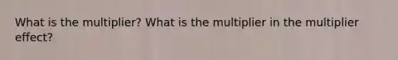 What is the multiplier? What is the multiplier in the multiplier effect?