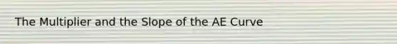 The Multiplier and the Slope of the AE Curve