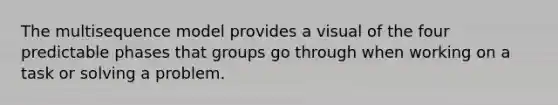 The multisequence model provides a visual of the four predictable phases that groups go through when working on a task or solving a problem.