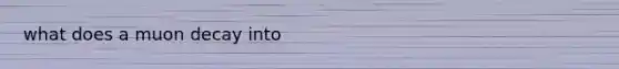 what does a muon decay into