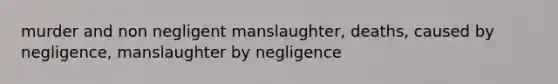 murder and non negligent manslaughter, deaths, caused by negligence, manslaughter by negligence