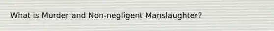 What is Murder and Non-negligent Manslaughter?