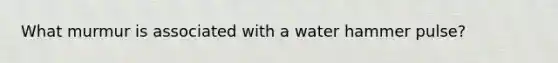 What murmur is associated with a water hammer pulse?