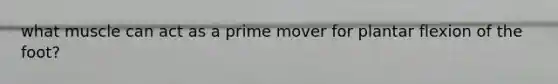 what muscle can act as a prime mover for plantar flexion of the foot?