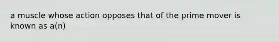 a muscle whose action opposes that of the prime mover is known as a(n)