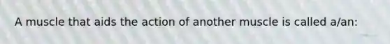 A muscle that aids the action of another muscle is called a/an: