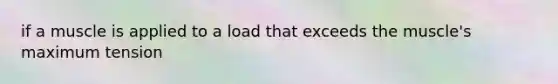 if a muscle is applied to a load that exceeds the muscle's maximum tension