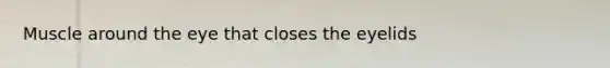 Muscle around the eye that closes the eyelids