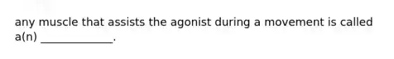 any muscle that assists the agonist during a movement is called a(n) _____________.