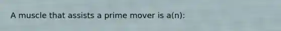 A muscle that assists a prime mover is a(n):