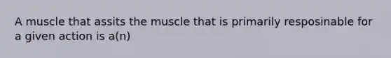 A muscle that assits the muscle that is primarily resposinable for a given action is a(n)