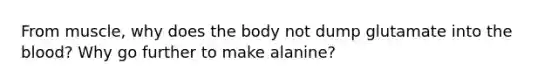 From muscle, why does the body not dump glutamate into the blood? Why go further to make alanine?