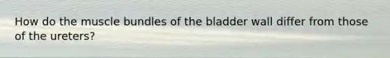 How do the muscle bundles of the bladder wall differ from those of the ureters?