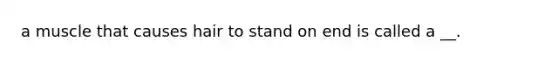 a muscle that causes hair to stand on end is called a __.