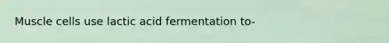 Muscle cells use lactic acid fermentation to-