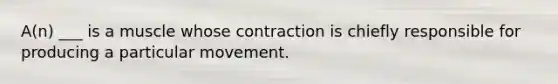 A(n) ___ is a muscle whose contraction is chiefly responsible for producing a particular movement.