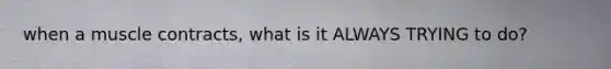 when a muscle contracts, what is it ALWAYS TRYING to do?