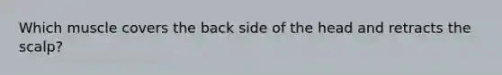 Which muscle covers the back side of the head and retracts the scalp?