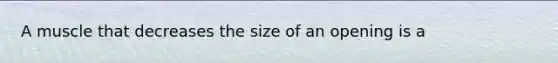 A muscle that decreases the size of an opening is a