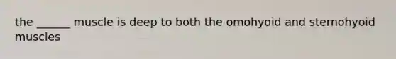 the ______ muscle is deep to both the omohyoid and sternohyoid muscles