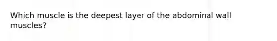 Which muscle is the deepest layer of the abdominal wall muscles?