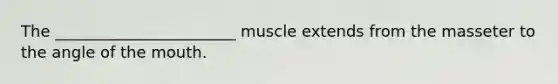 The _______________________ muscle extends from the masseter to the angle of the mouth.