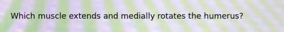 Which muscle extends and medially rotates the humerus?