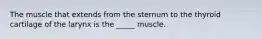 The muscle that extends from the sternum to the thyroid cartilage of the larynx is the _____ muscle.