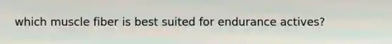 which muscle fiber is best suited for endurance actives?